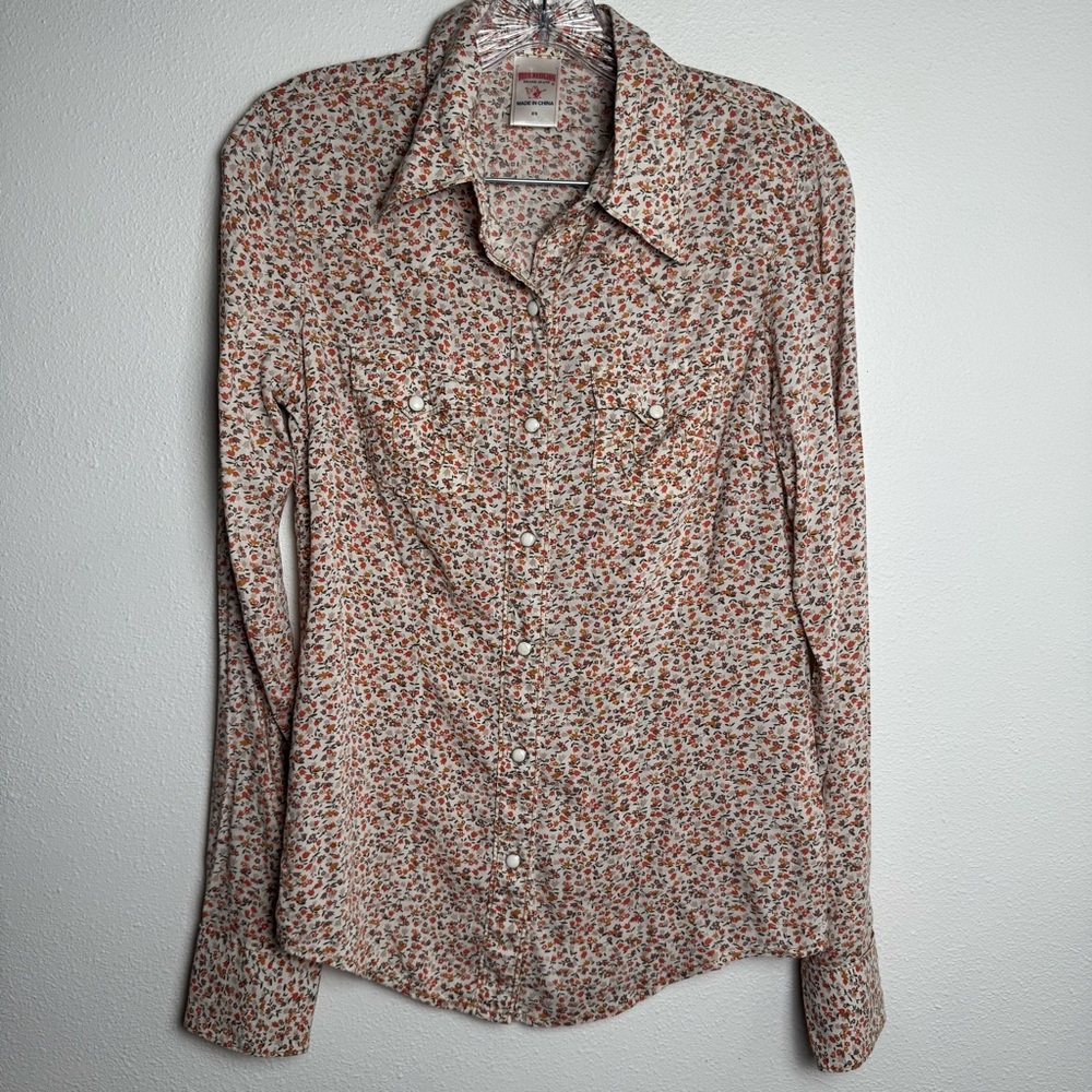 True Religion‎ Floral Snap floral vintage style western Button-Down Shirt
